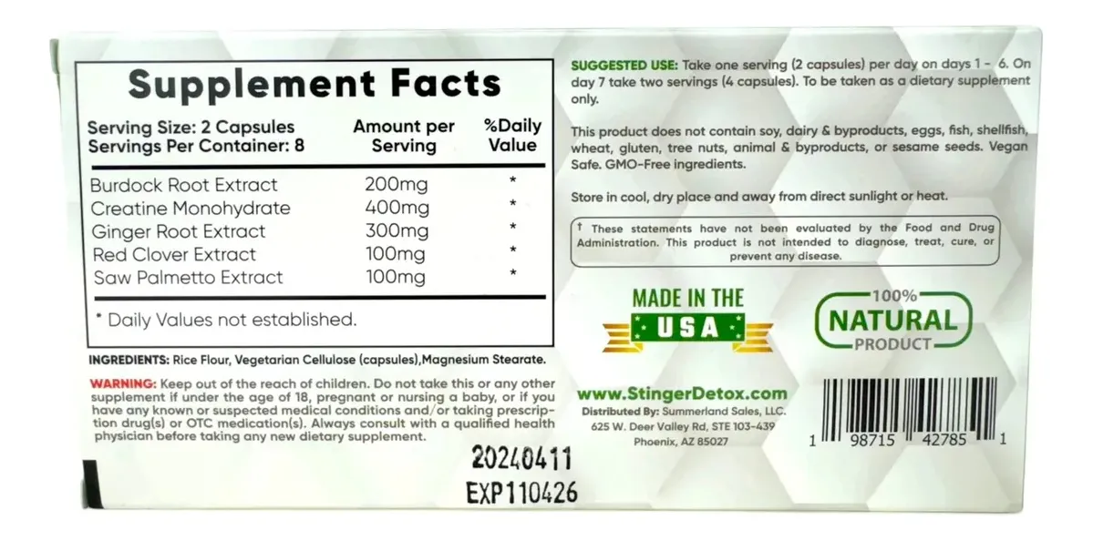 Stinger Detox 7 Day Total Detox Permacaps - Image 4